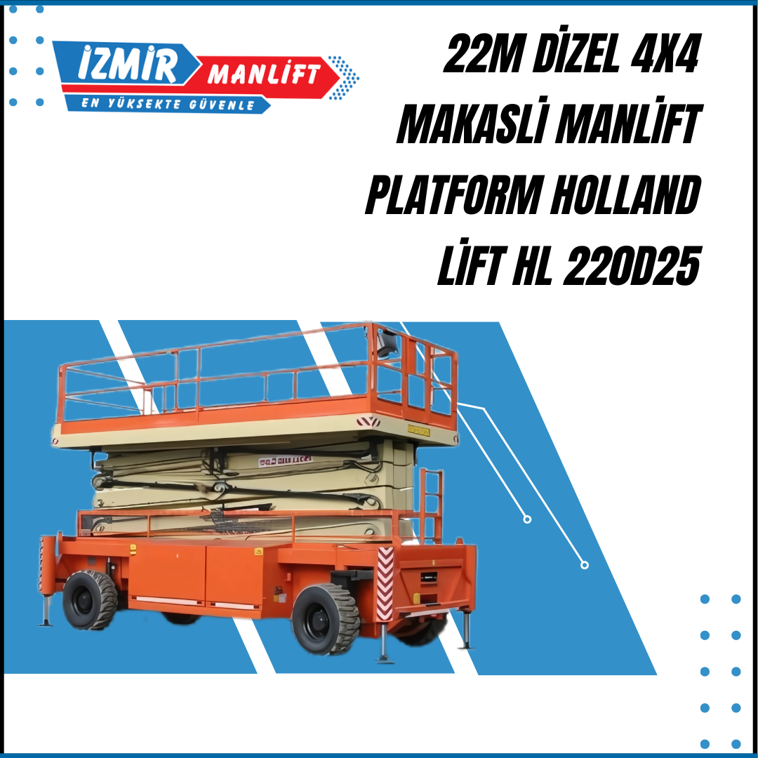 22 m dizel 4x4 makasli manlift platform holland lift hl 220d25