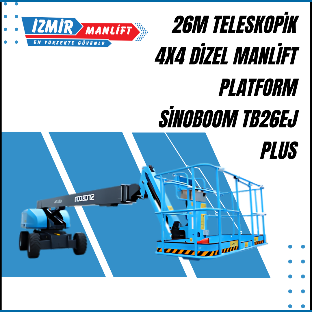 26m teleskopik 4x4 dizel manlift platform sinoboom tb26ej plus