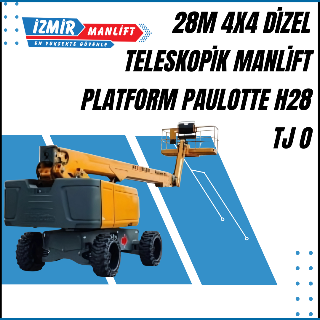 28m 4x4 dizel teleskopik manlift platform paulotte h28 tj o